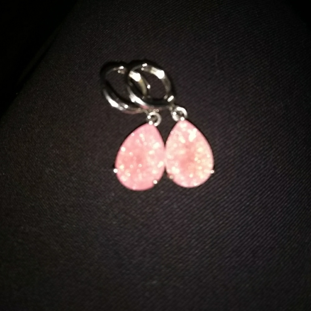 Sterling Silver Pink CZ earrings
